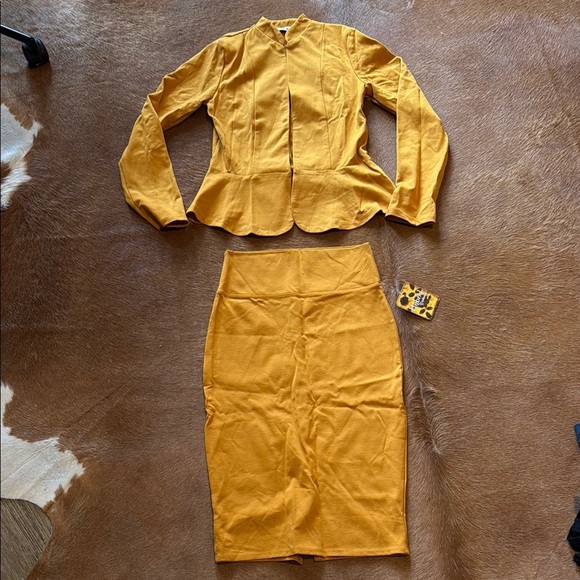Amazon Dresses & Skirts - Elegant Mustard Skirt Set